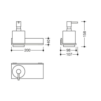 System 900Q Shelf With Soap Dispenser